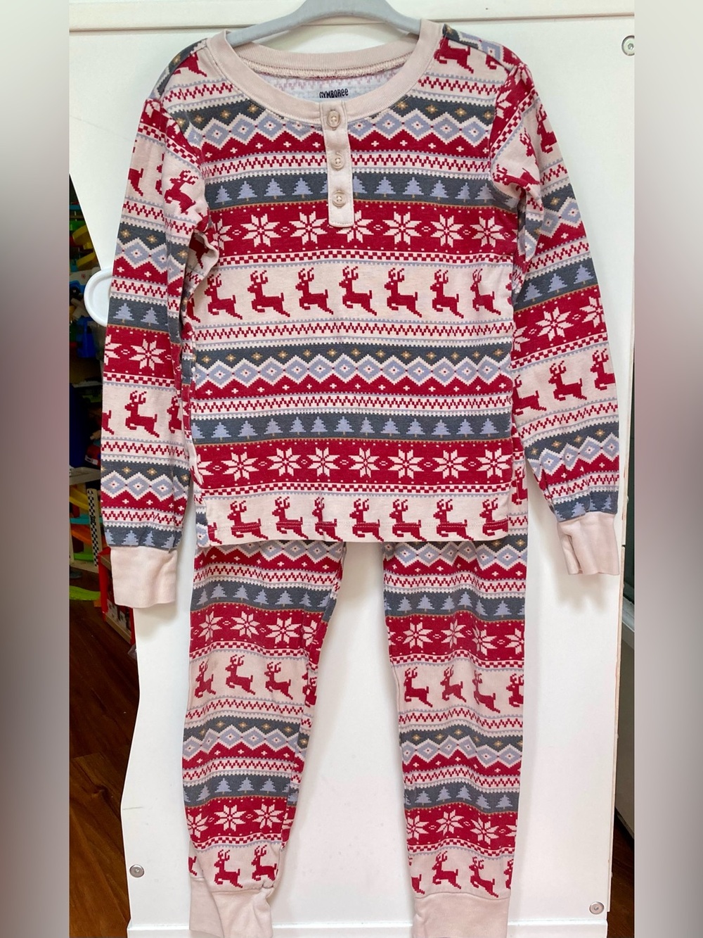 Gymboree Reindeer & Snowflake Holiday Pajama Set Size 6